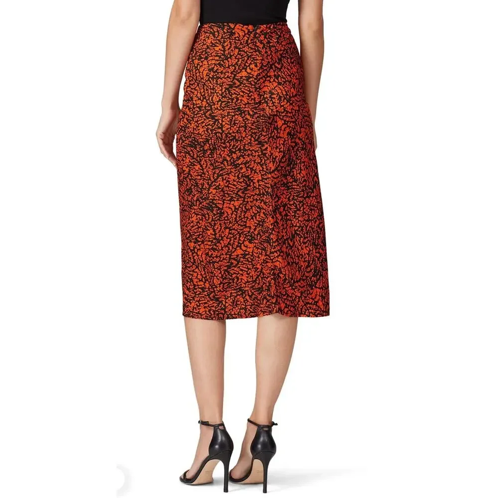 The Fifth Label Red and Black Snakeskin Trio Skirt US 8